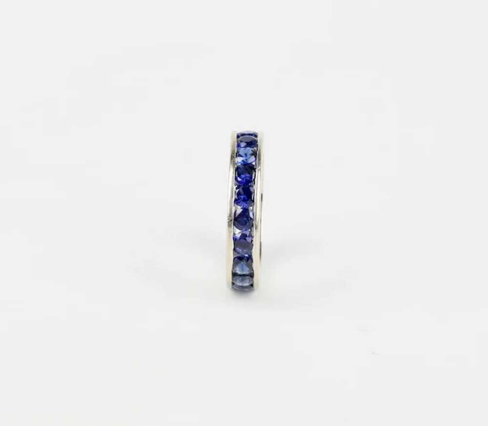 Beautiful Vintage Ladies Eternity Ring Blue Sapph… - image 2