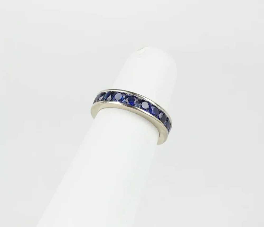 Beautiful Vintage Ladies Eternity Ring Blue Sapph… - image 4