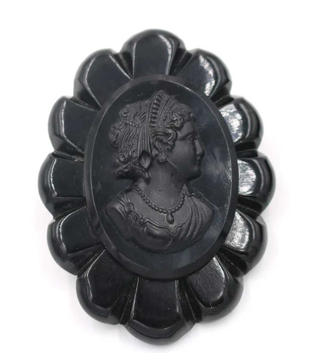 Brooch Pin Bakelite Celluloid Cameo 1930s Victori… - image 3