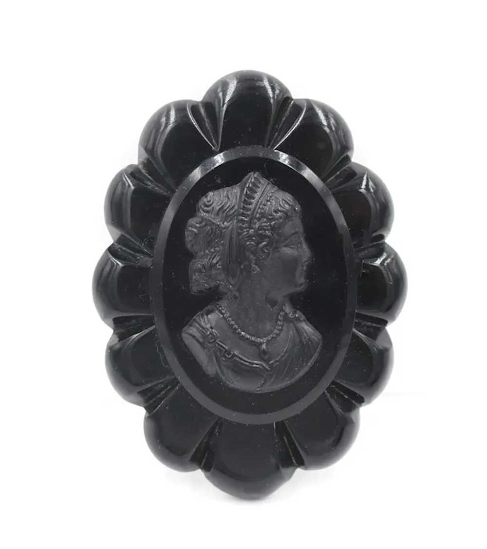 Brooch Pin Bakelite Celluloid Cameo 1930s Victori… - image 4