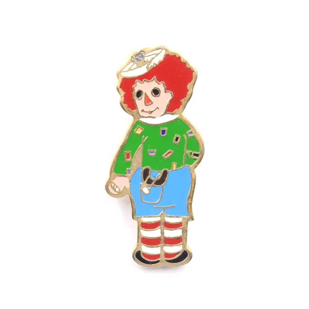 Brooch Lapel Pin Raggedy Andy Doll Signed SMS - image 2