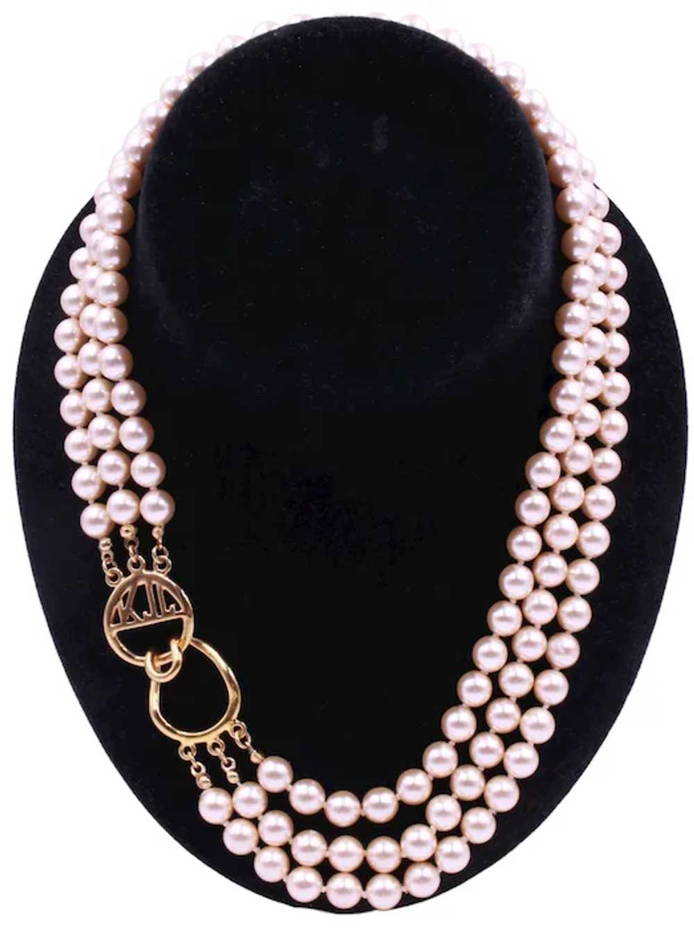 Necklace Kenneth Jay Lane KJL 22kt Gold Plated In… - image 2