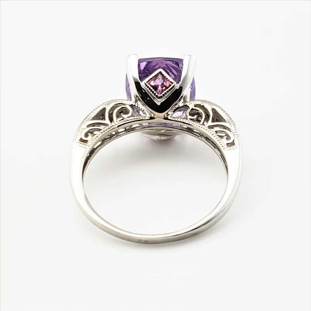 Vintage 14 Karat White Gold Amethyst and Diamond … - image 6