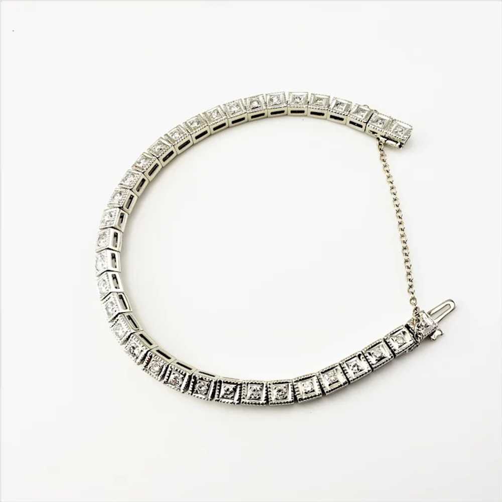 Vintage 14 Karat White Gold and Diamond Bracelet - image 2