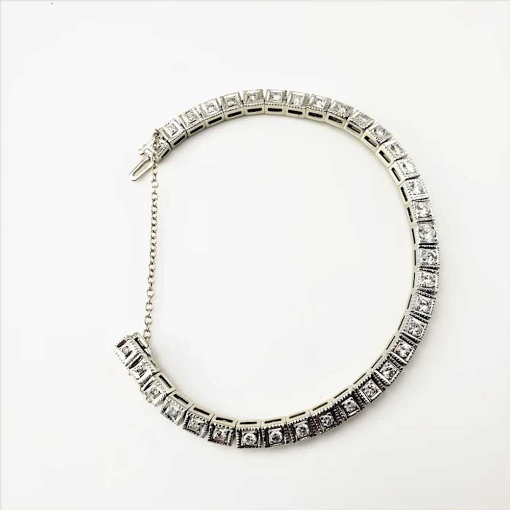 Vintage 14 Karat White Gold and Diamond Bracelet - image 3