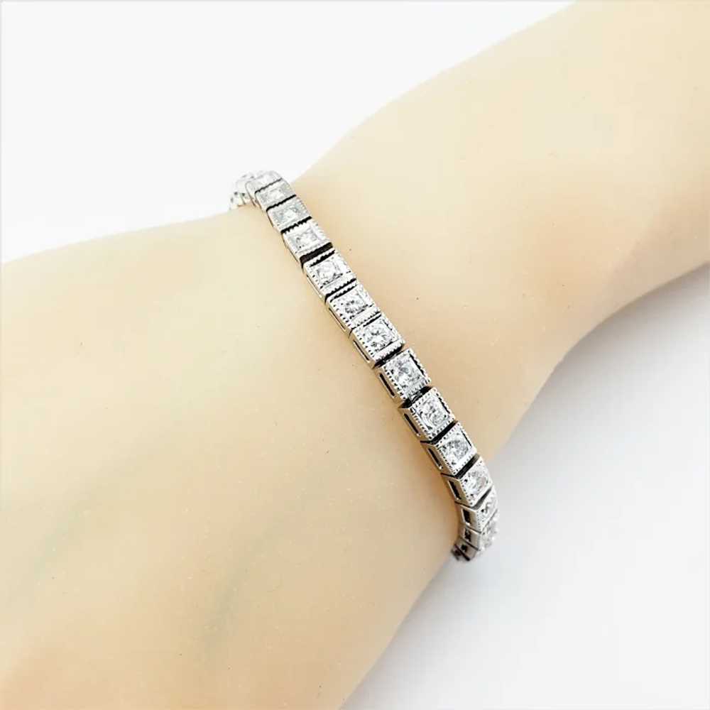 Vintage 14 Karat White Gold and Diamond Bracelet - image 8