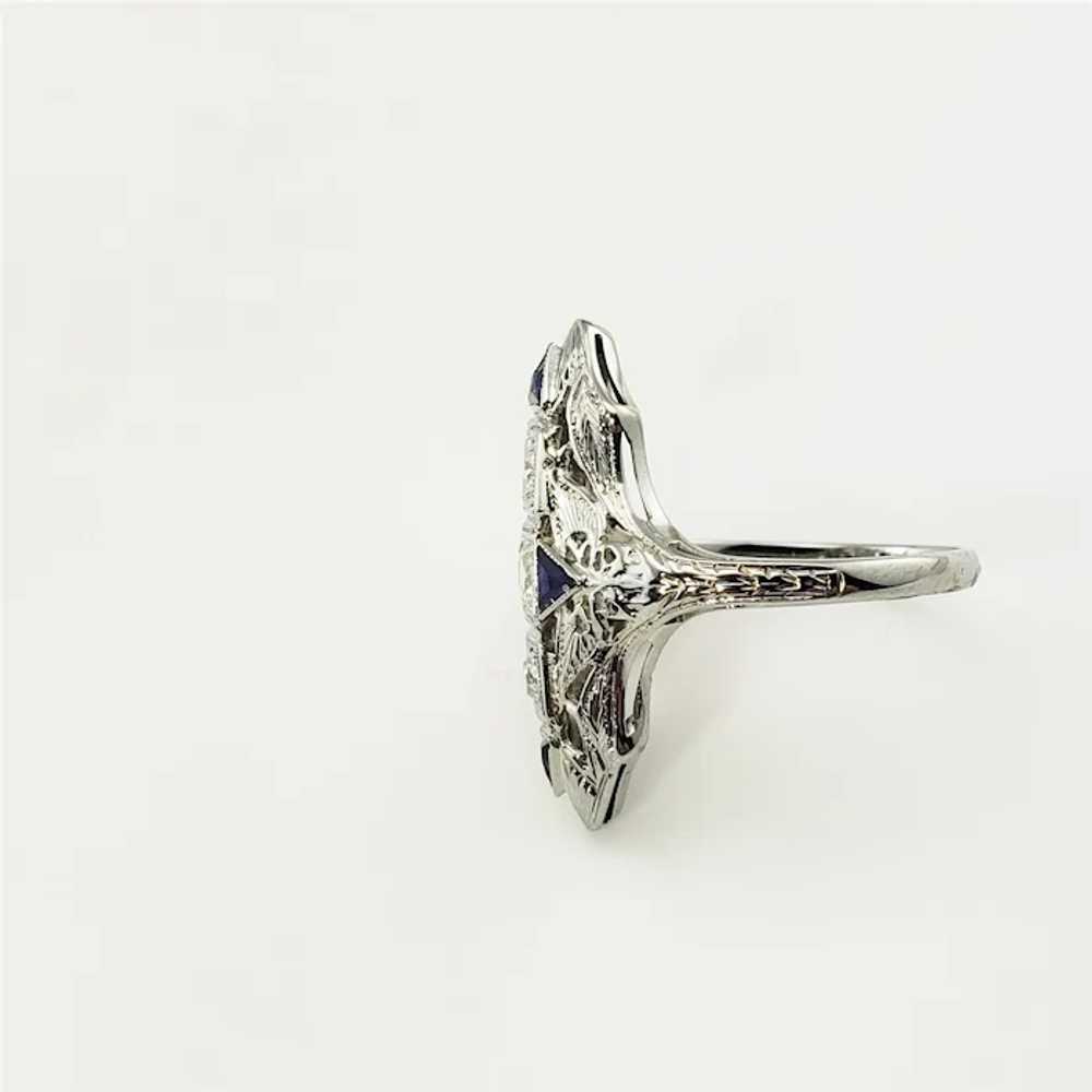 Vintage 18 Karat White Gold Filigree Diamond Ring… - image 4