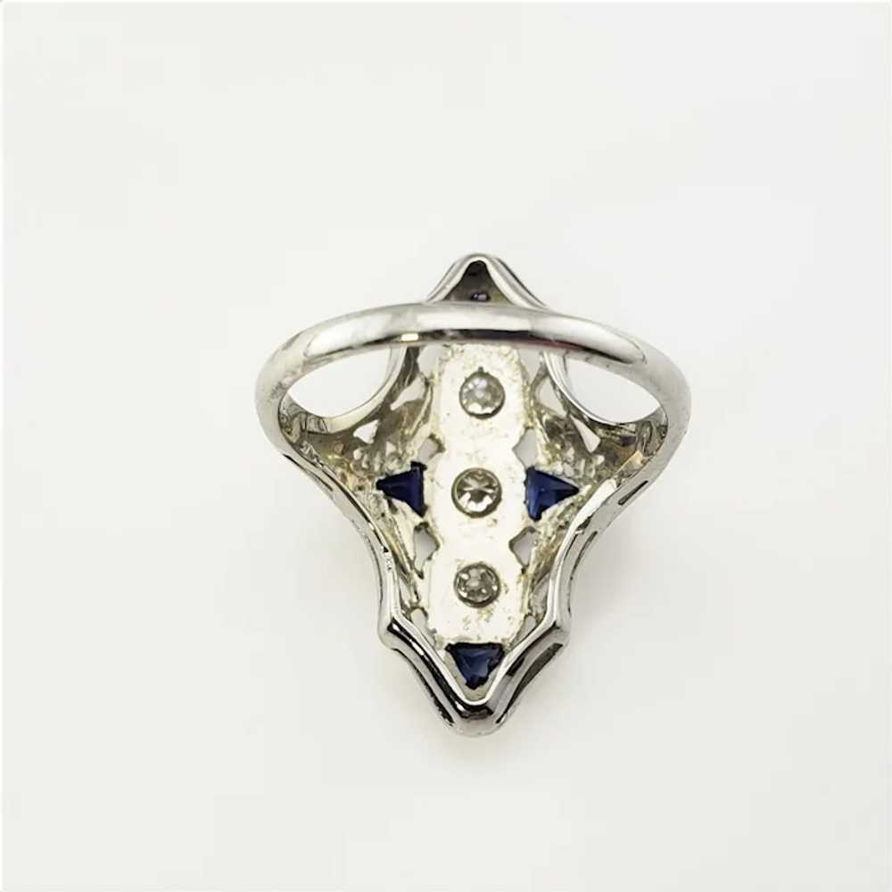 Vintage 18 Karat White Gold Filigree Diamond Ring… - image 5