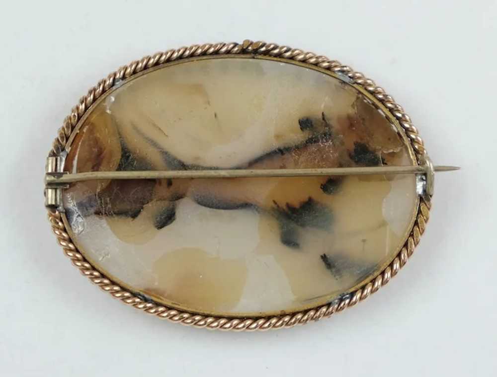Unusual Scottish Victorian Agate Pin Brooch - image 4