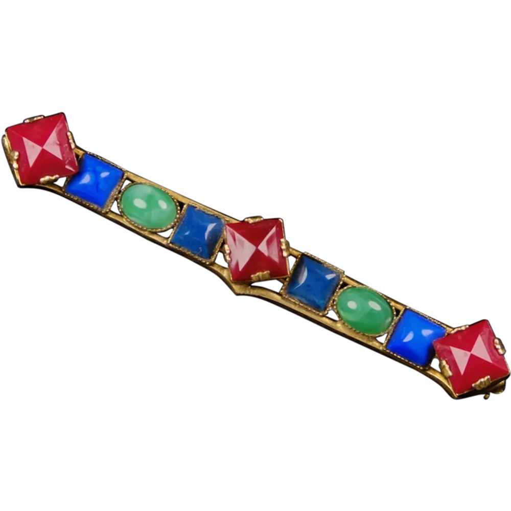 Bold Freirich Colorful Glass Bar Pin - image 1