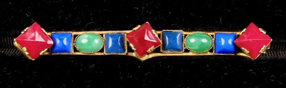 Bold Freirich Colorful Glass Bar Pin - image 6