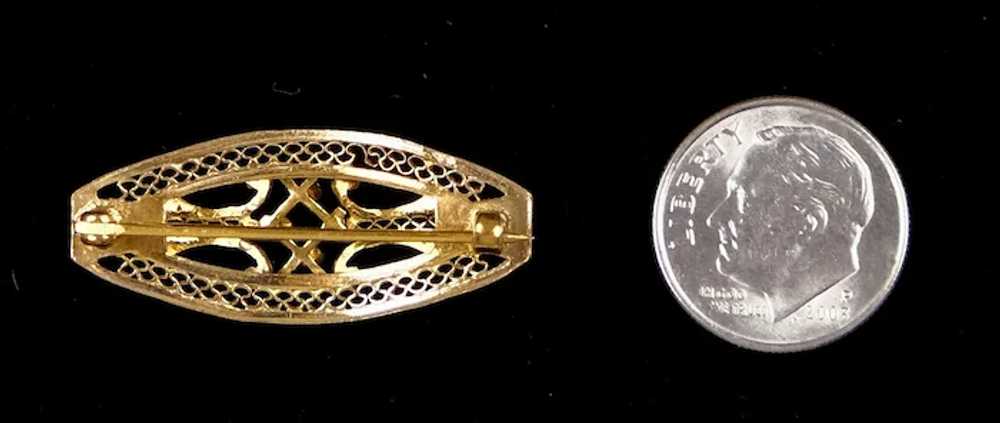 Edwardian Gold Filled Filigree Paste Scatter Pin - image 2