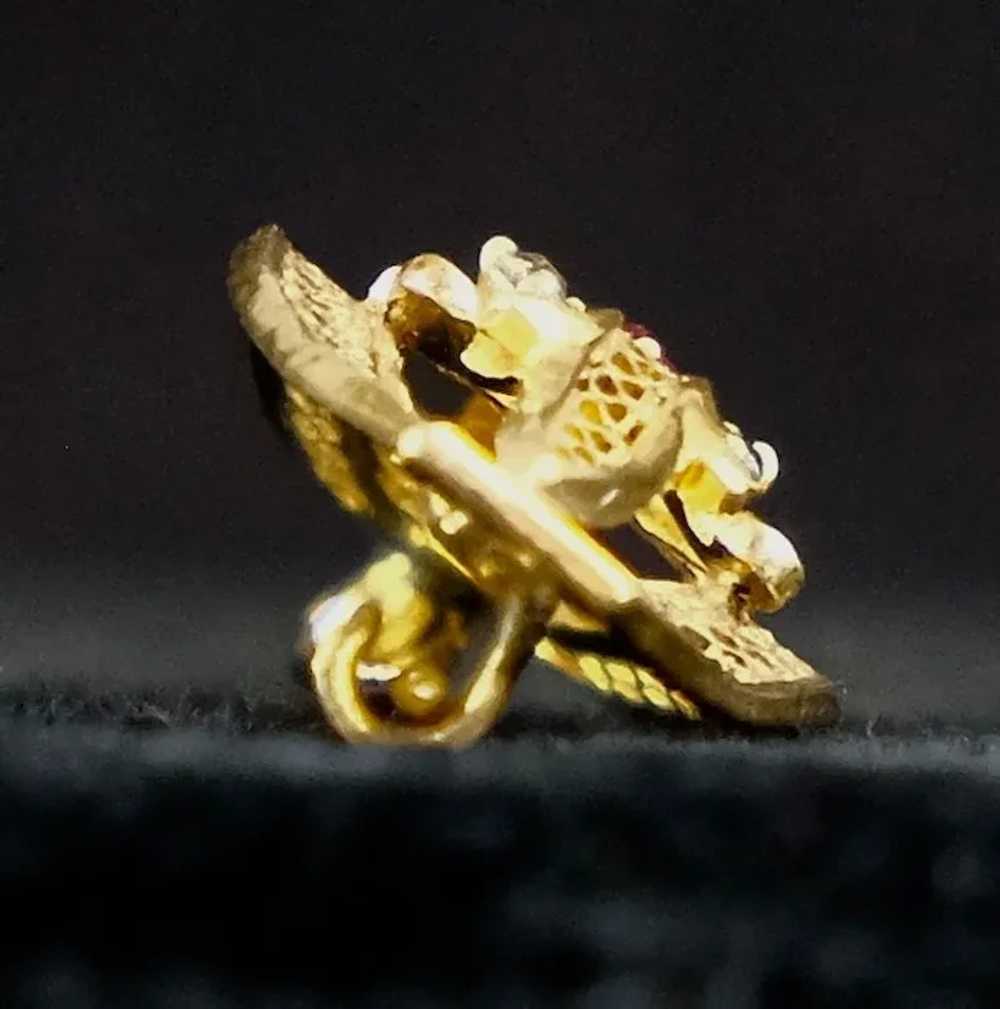 Edwardian Gold Filled Filigree Paste Scatter Pin - image 3