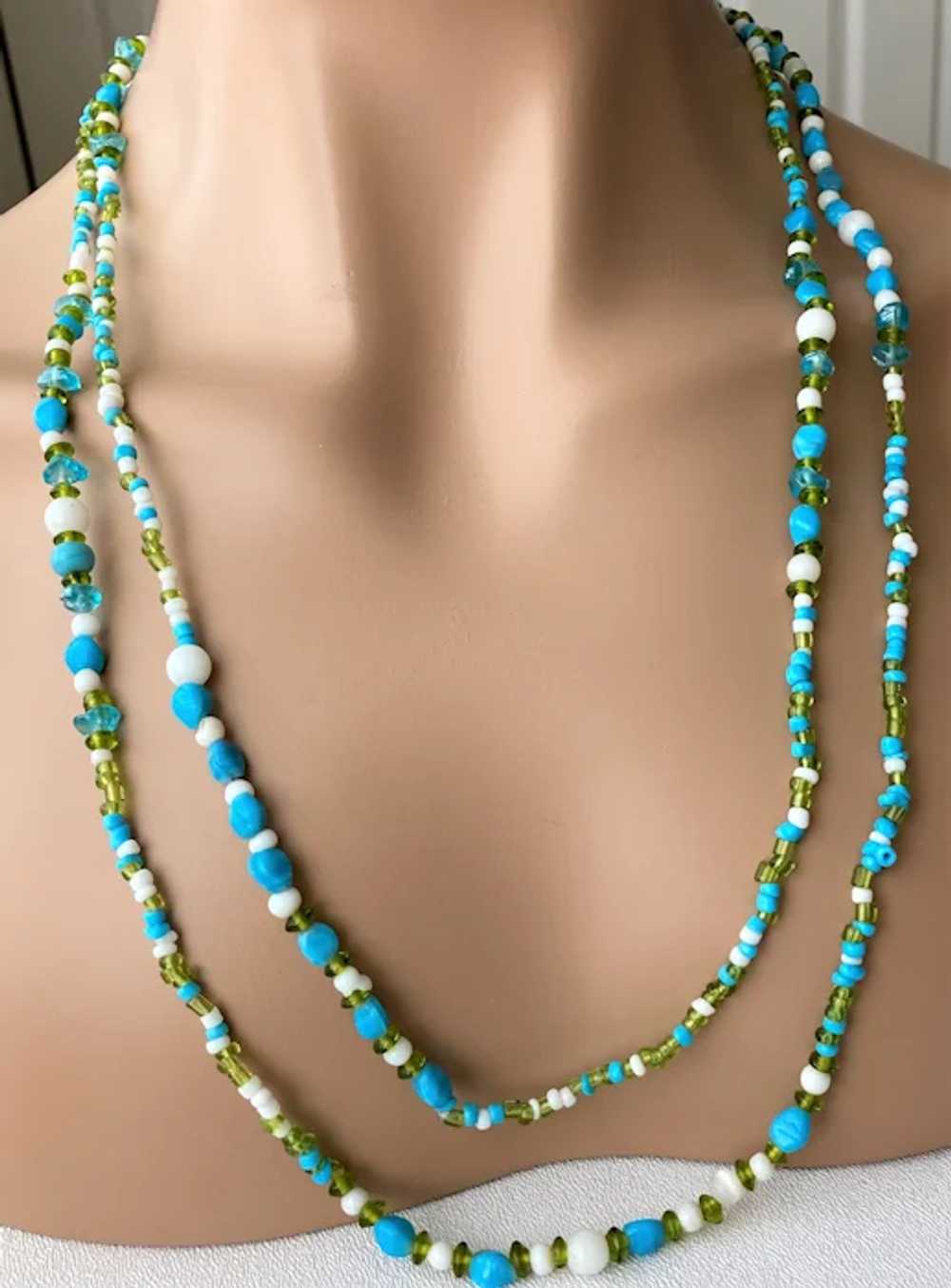 60.0 Inch Wrap or Flapper Length Small Glass Bead… - image 3