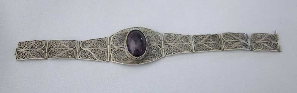 Exquisite Ornate Sterling and Amethyst Gemstone 7… - image 6