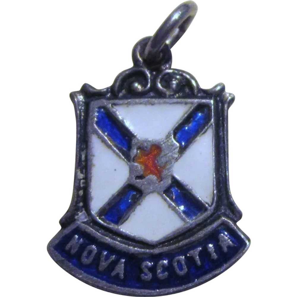 Vintage Sterling and Enamel Nova Scotia Canada Tr… - image 1