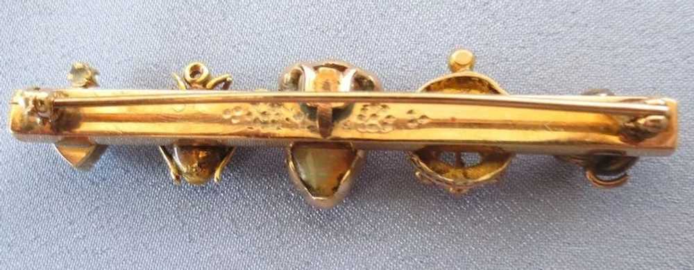 Captivating Victorian 14K Gold Pin -Opal, Diamond… - image 4