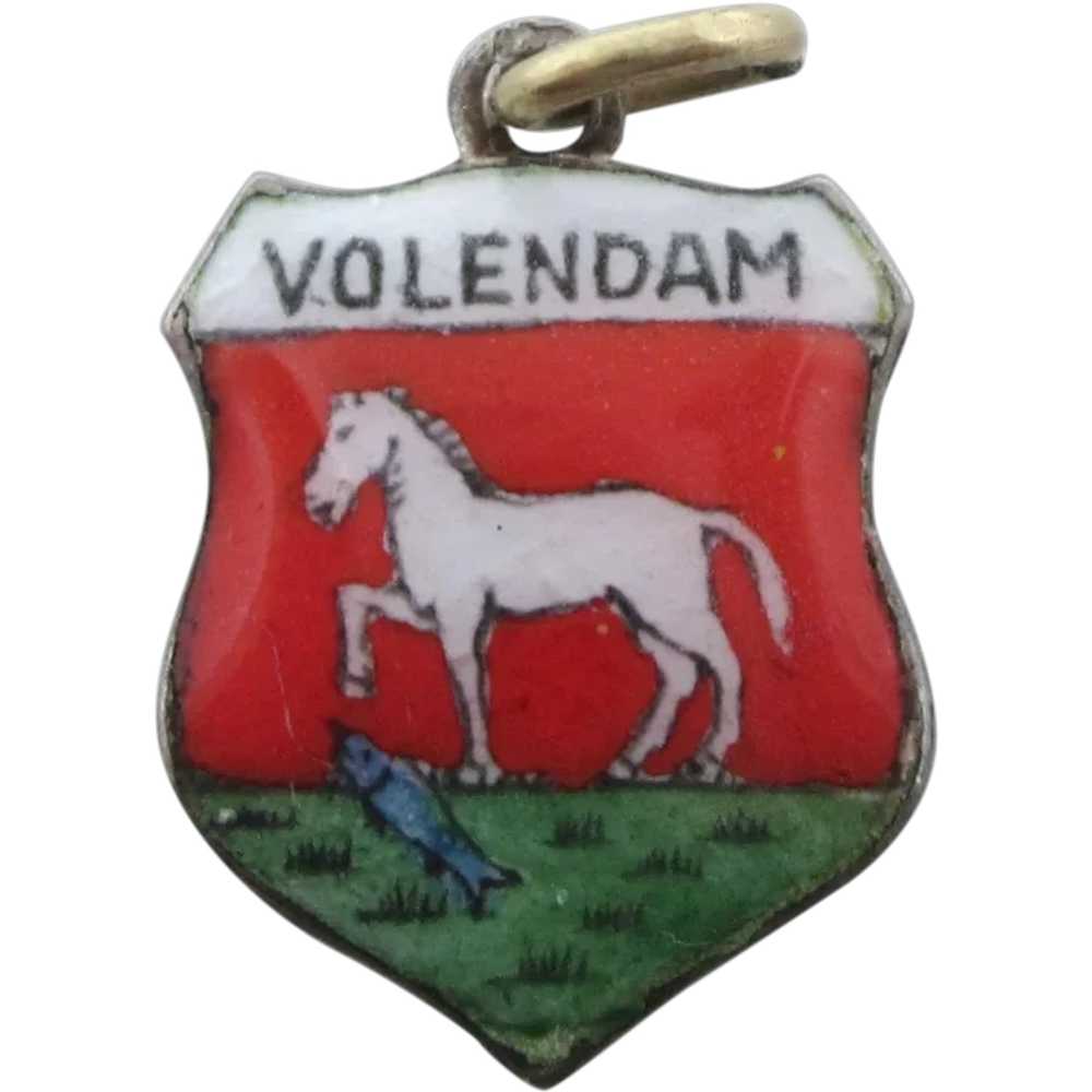 Volendam Amsterdam Vintage 835 Silver Enamel Trav… - image 1