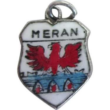 Vintage Meran Merano Italy 800 Silver Enamel Trav… - image 1