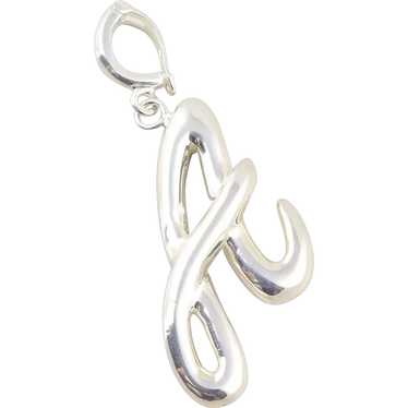 Sterling Silver Initial Letter A Pendant Monogram… - image 1