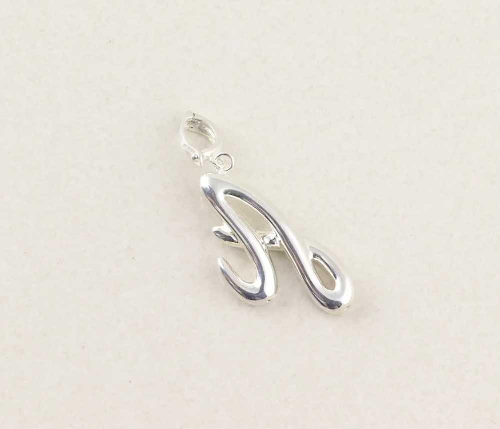 Sterling Silver Initial Letter A Pendant Monogram… - image 7