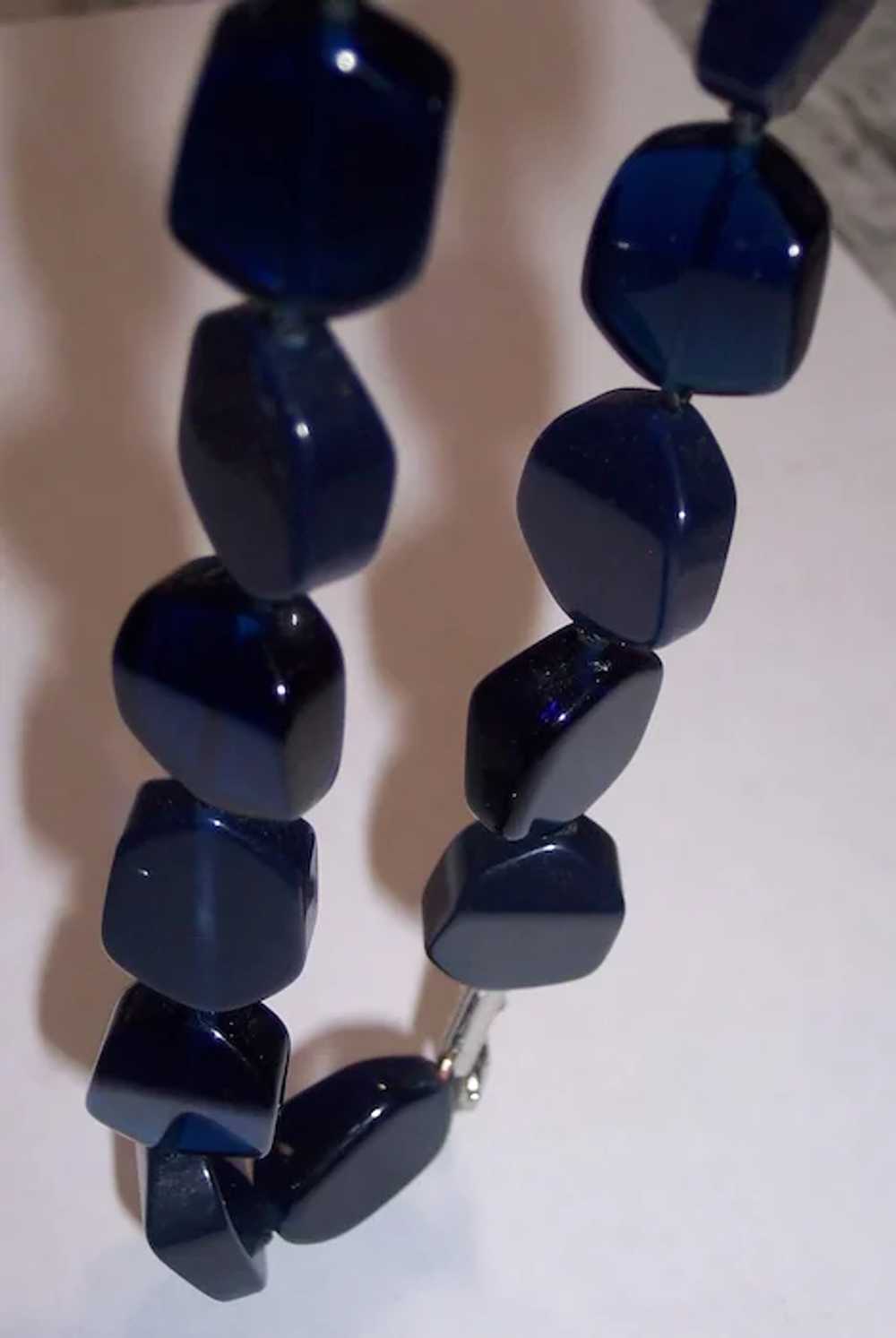 Wonderful Deep Blue Double Strand Hand Knotted Ne… - image 3