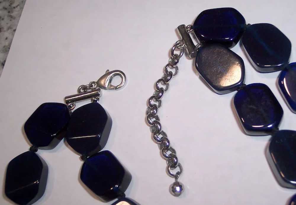 Wonderful Deep Blue Double Strand Hand Knotted Ne… - image 6