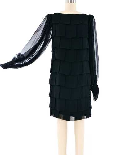 Bill Blass Tiered Chiffon Dress