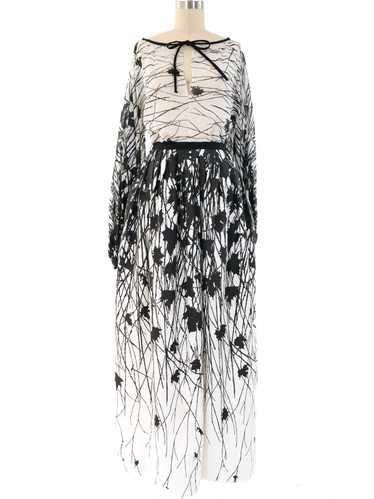 Mollie Parnis Abstract Floral Printed Skirt Ensem… - image 1