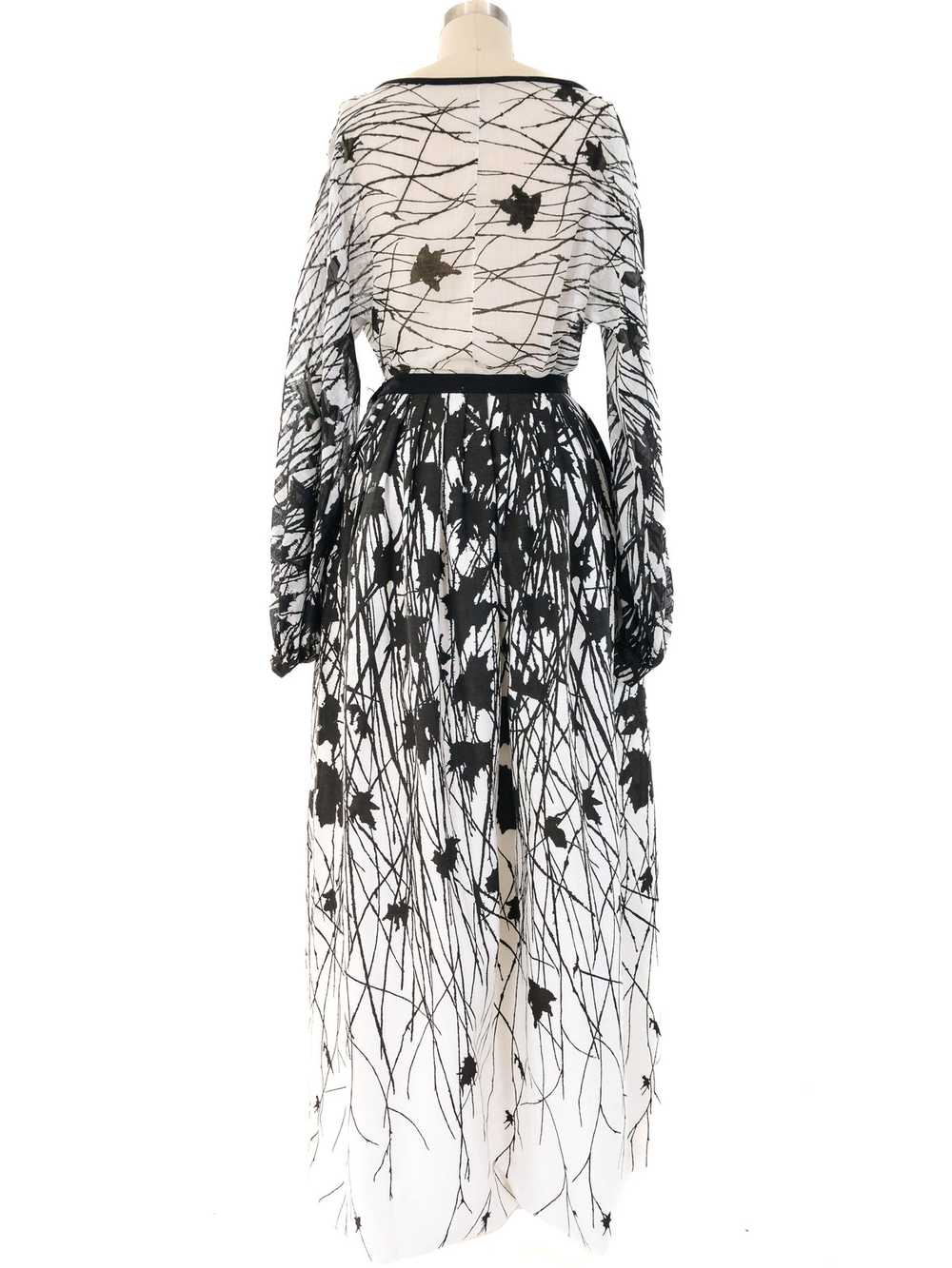 Mollie Parnis Abstract Floral Printed Skirt Ensem… - image 2