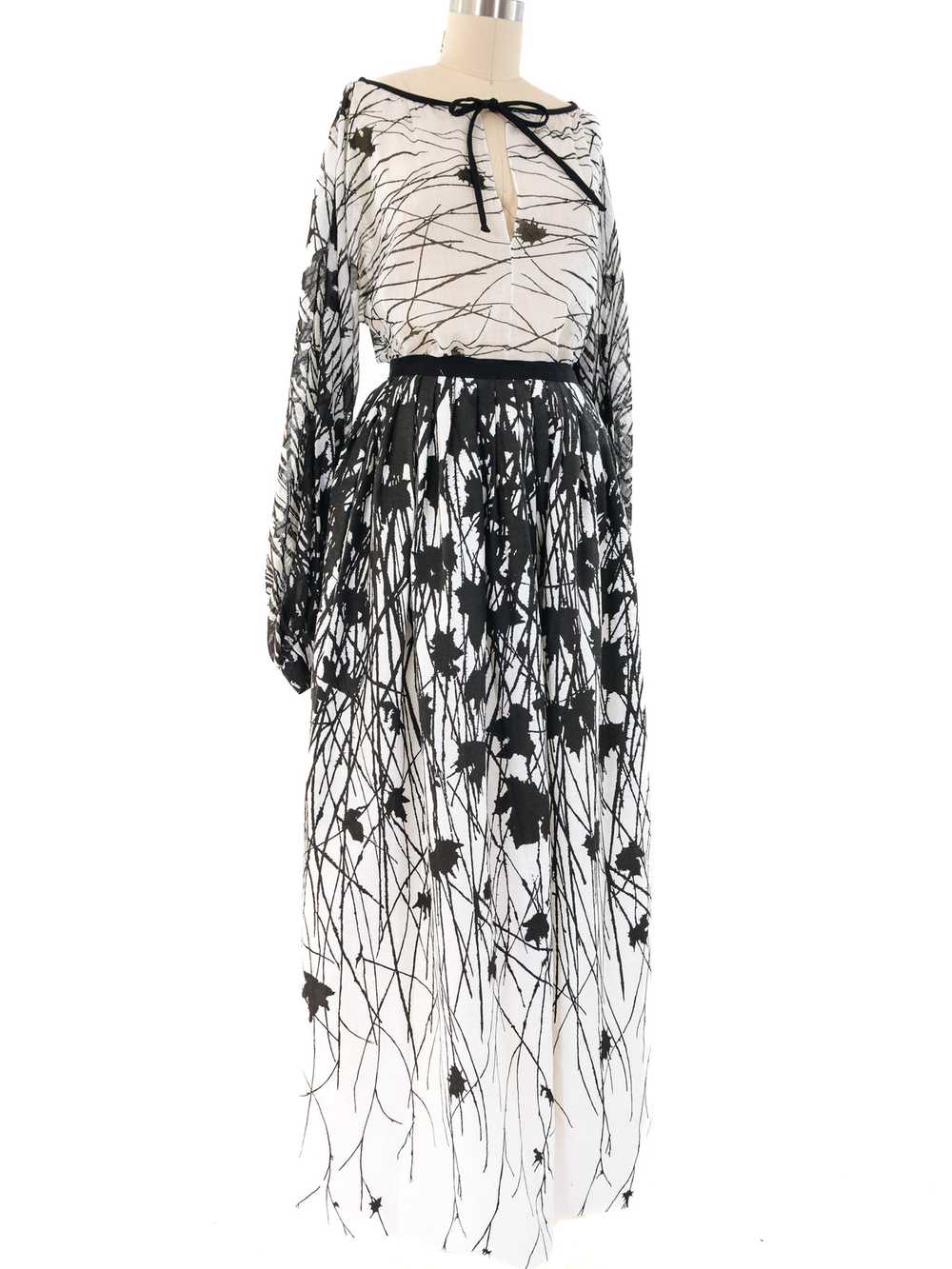 Mollie Parnis Abstract Floral Printed Skirt Ensem… - image 3