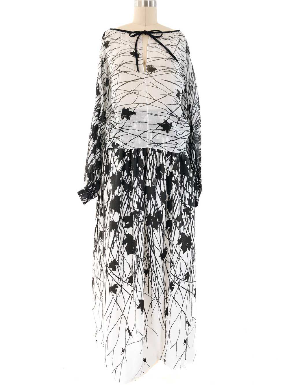 Mollie Parnis Abstract Floral Printed Skirt Ensem… - image 5