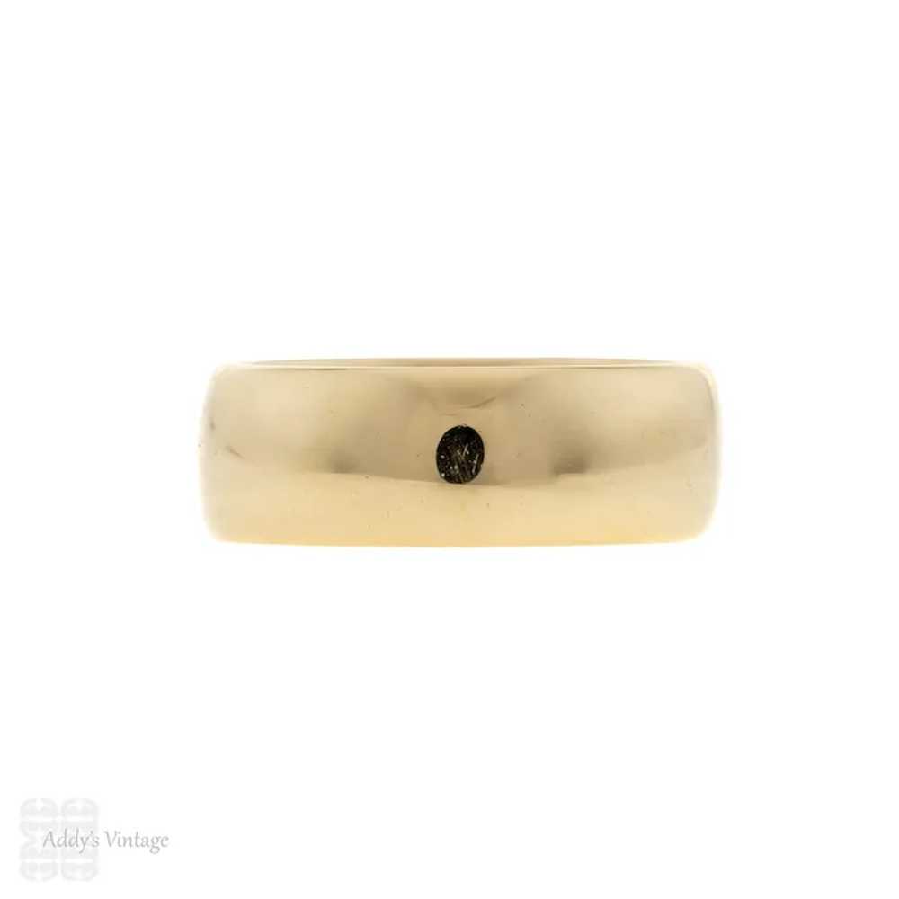 Vintage Men's Wide 9ct Yellow Gold Wedding Ring, … - image 2