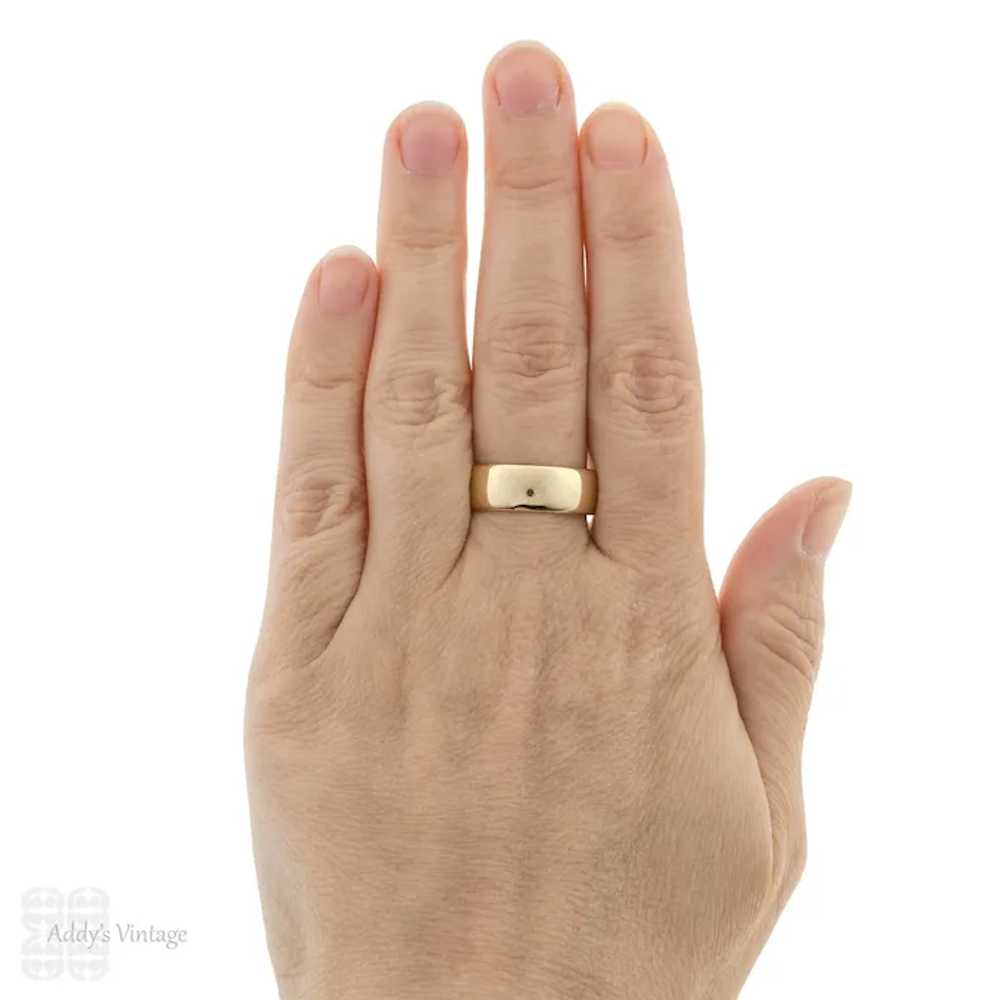 Vintage Men's Wide 9ct Yellow Gold Wedding Ring, … - image 5