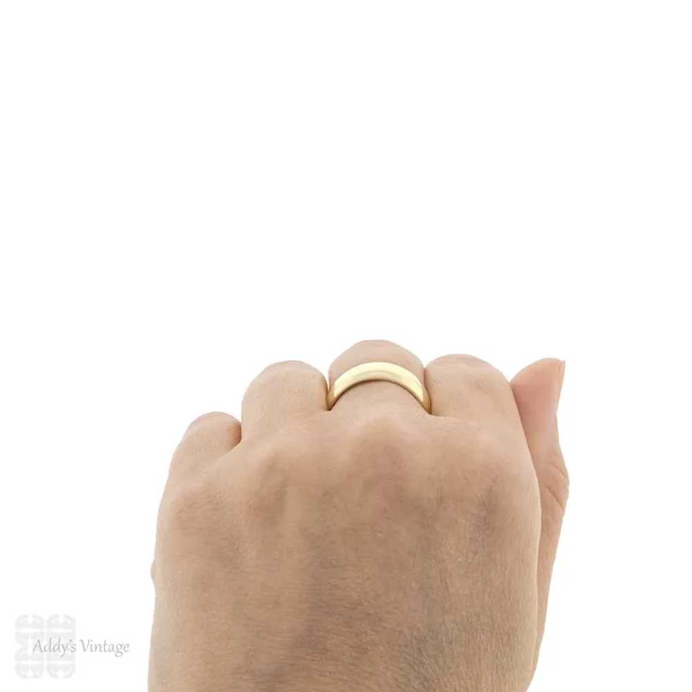 Vintage Men's Wide 9ct Yellow Gold Wedding Ring, … - image 7