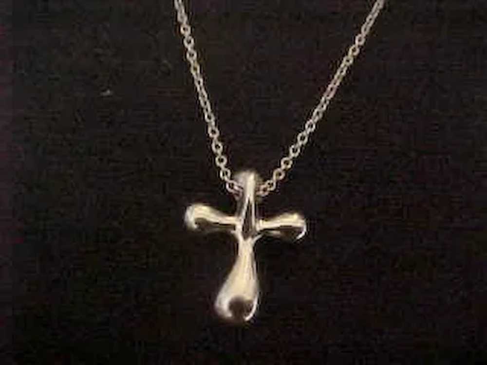 Tiffany & Co. Elsa Peretti Platinum Cross Necklace - image 2