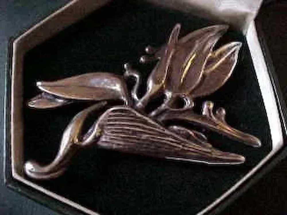 1940's Ming's Hawaii Sterling Silver Heliconia Bi… - image 4