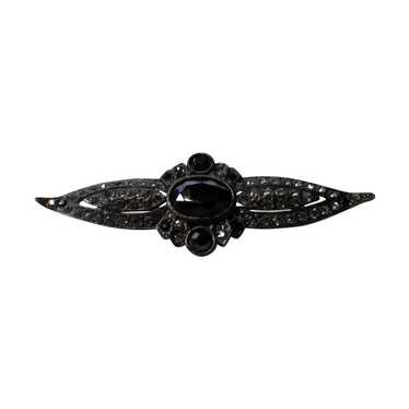 Ben Amun Vintage Marcasite and Black Stone Pin