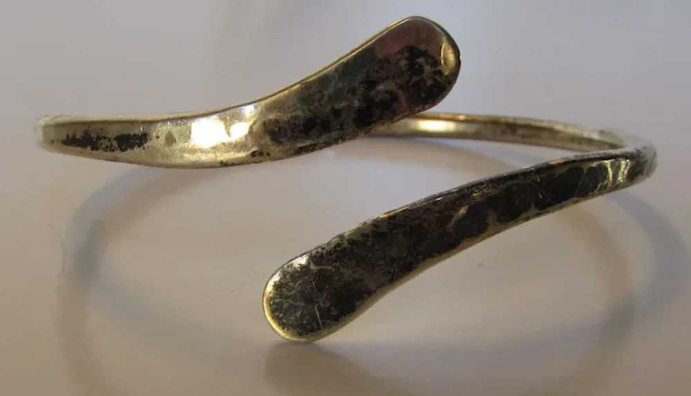Sterling Silver Hammered and Oxidized Rigid Brace… - image 8