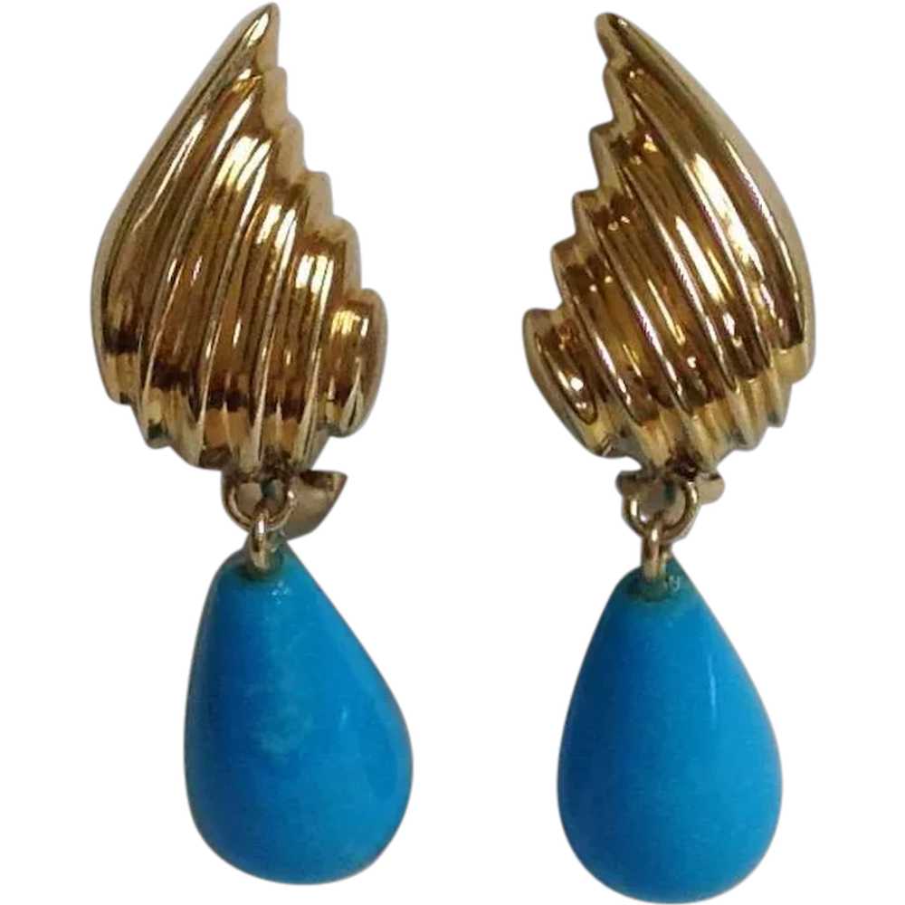 Sleeping beauty turquoise hot sale earrings gold