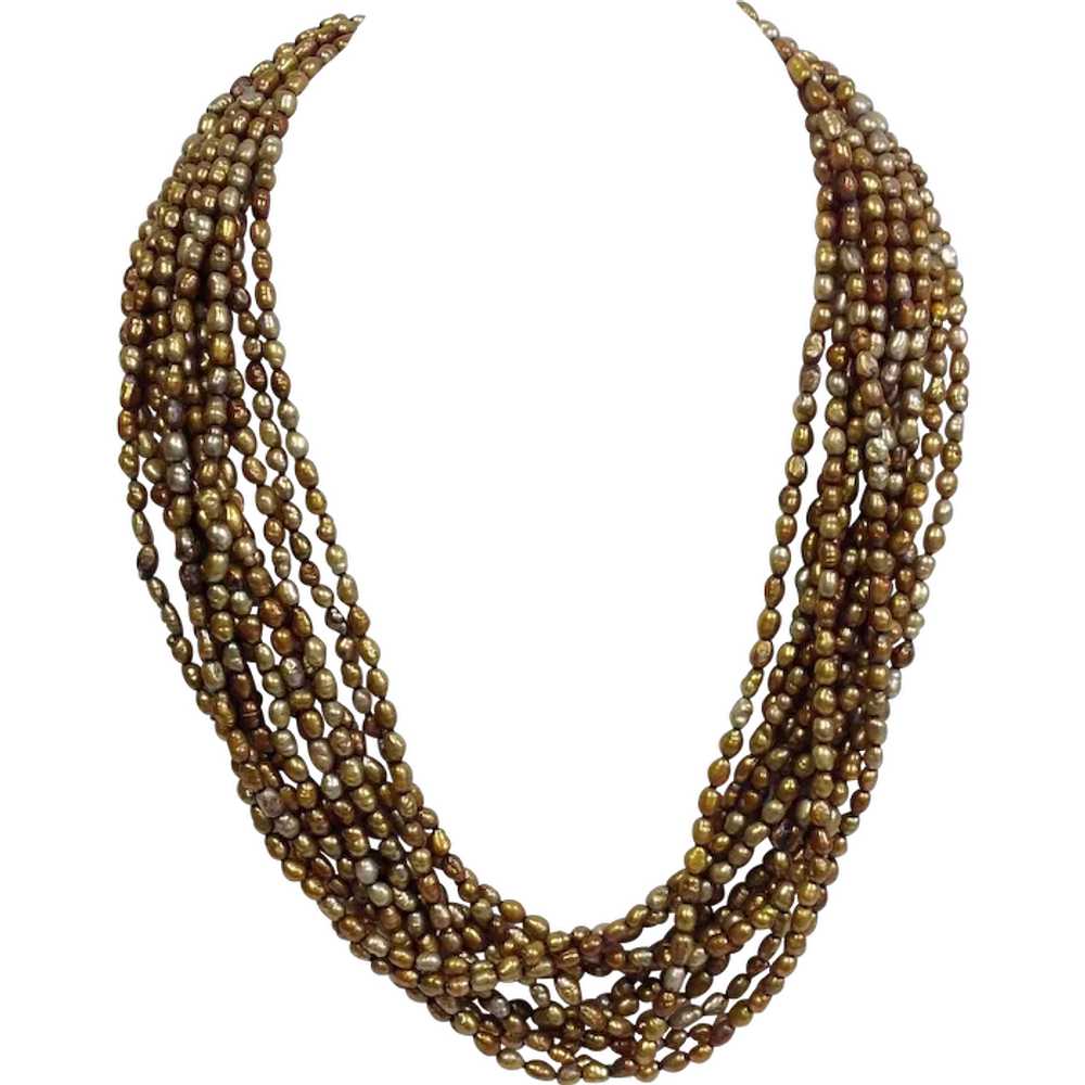 Freshwater Pearls 10 Strand Necklace 18" - image 1