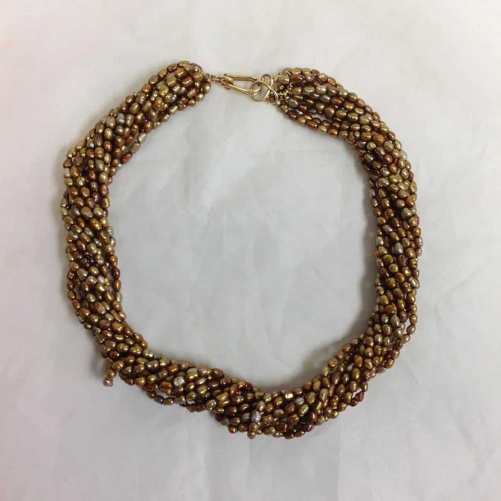 Freshwater Pearls 10 Strand Necklace 18" - image 2