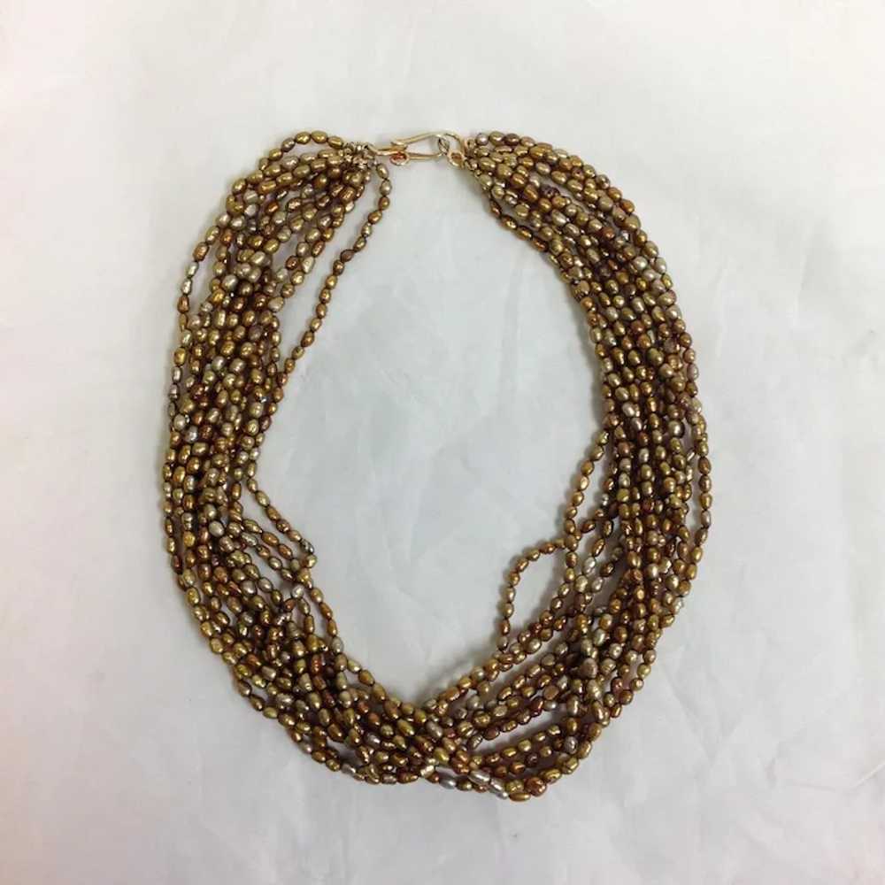 Freshwater Pearls 10 Strand Necklace 18" - image 3