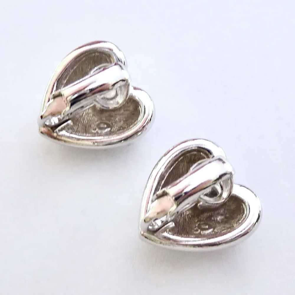 Swarovski Clear Crystal Heart Clip Earrings Swan … - image 4