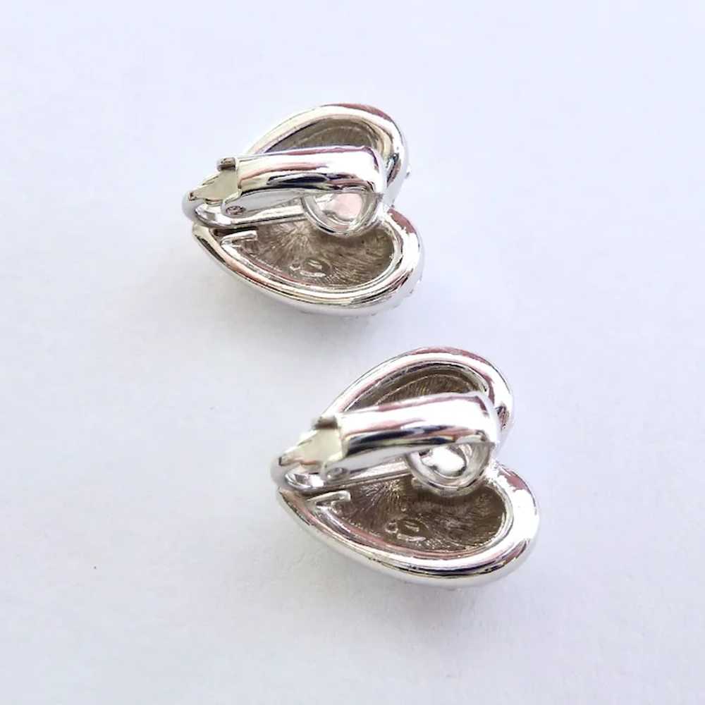 Swarovski Clear Crystal Heart Clip Earrings Swan … - image 5