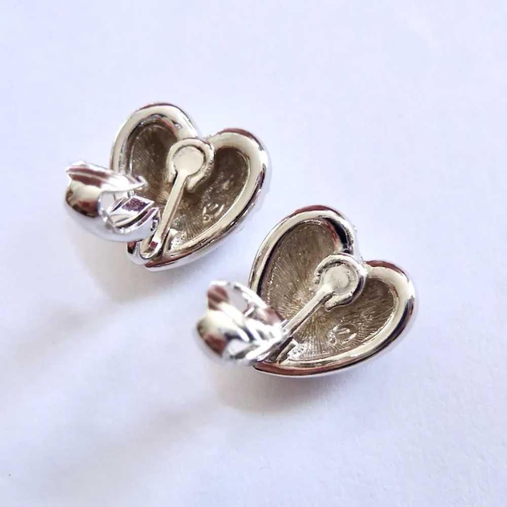 Swarovski Clear Crystal Heart Clip Earrings Swan … - image 6