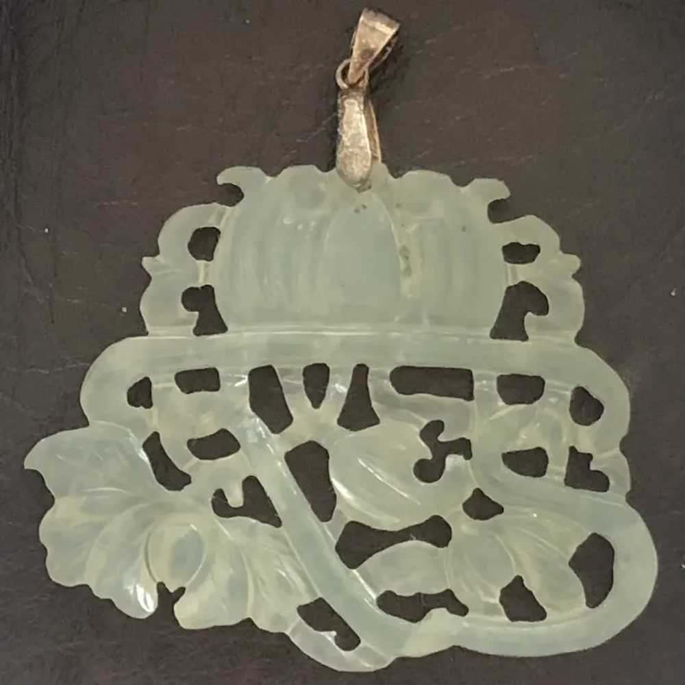 Vintage Chinese Natural Pale Green Jade Double Si… - image 3