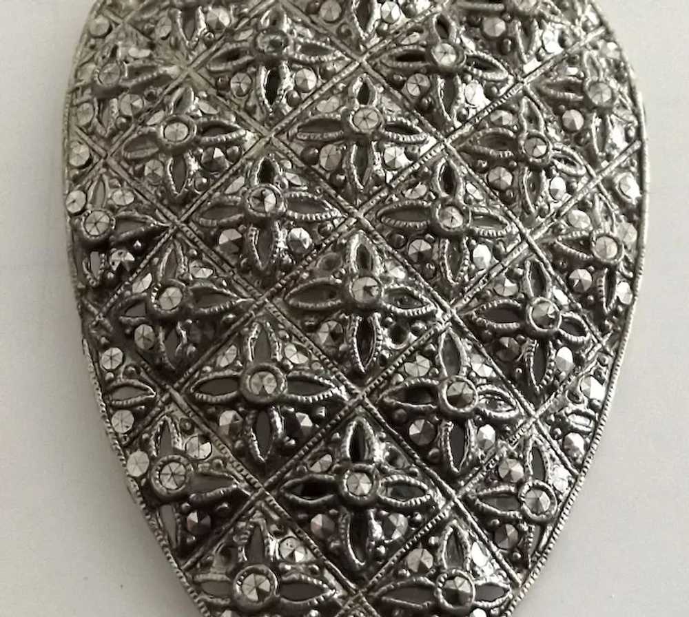 Large and Beautiful Marcasite Dress Clip - image 1