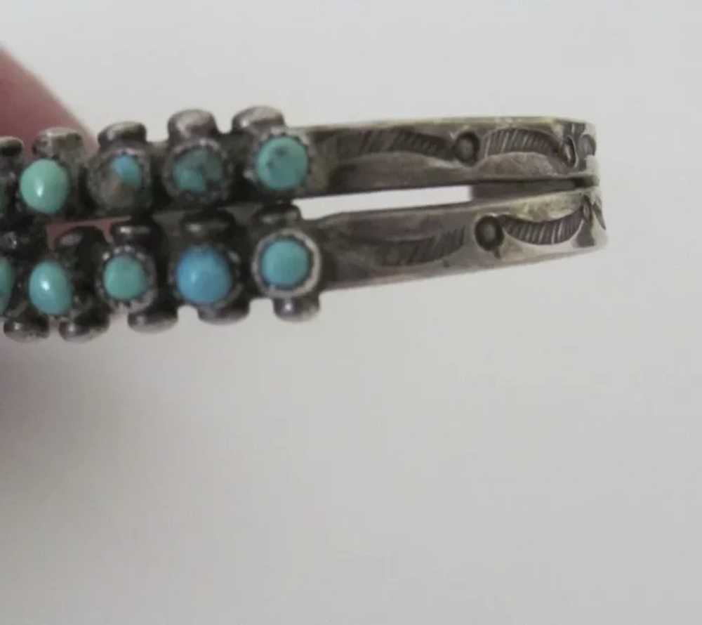 Vintage Native American Turquoise and Sterling Br… - image 2