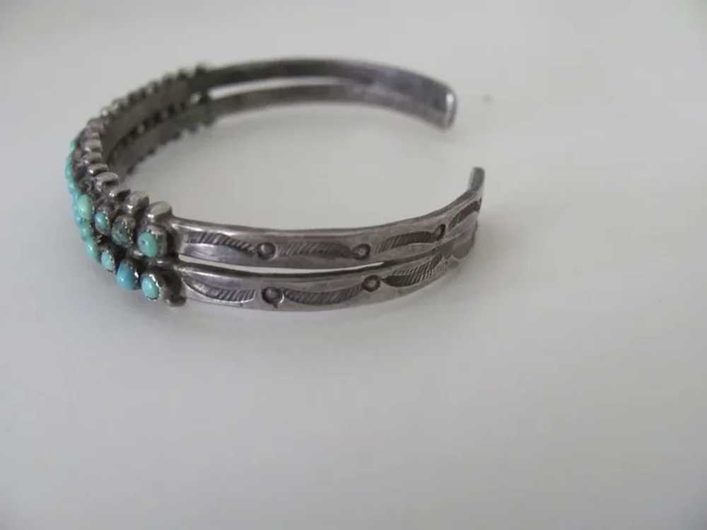 Vintage Native American Turquoise and Sterling Br… - image 4